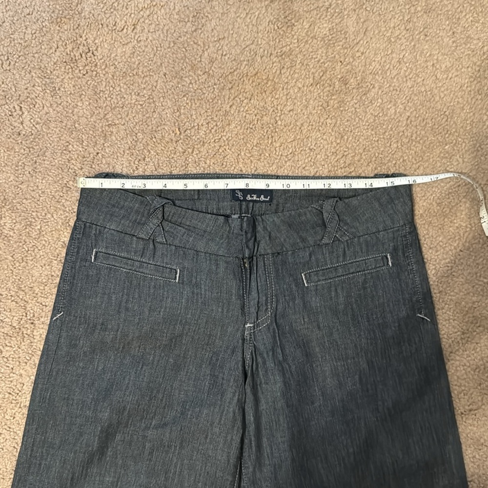 Wide leg chambray trousers - Picture 4 of 9